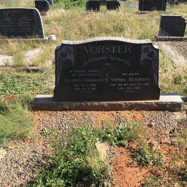VORSTER Andries Gerhardus 1898-1967 &amp; Sophia Hendrina VAN DER WALT 1901-1978