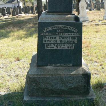 VILLIERS Pieter Frederik Ryk, de 1852-1912 &amp; Jacoba Johanna LOUW -1928 :: DE VILLIERS Freda -1903