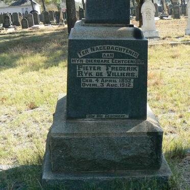 VILLIERS Pieter Frederik Ryk, de 1852-1912 &amp; Jacoba Johanna LOUW -1928 :: DE VILLIERS Freda -1903