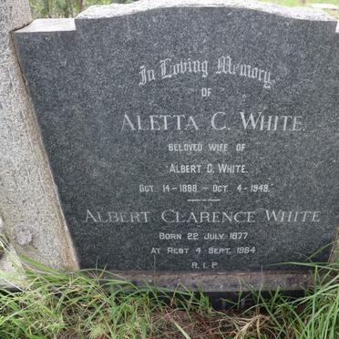 WHITE Albert Clarence 1877-1964 &amp; Aletta C. 1888-1948