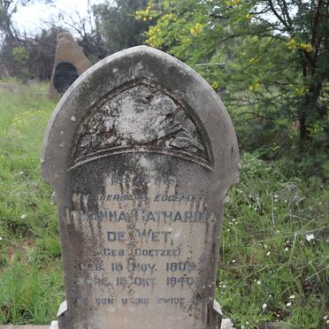 WET Johanna Catharina, de nee COETZEE 190?-1940