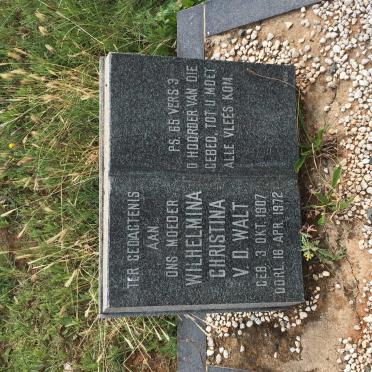 WALT Wilhelmina Christina, v.d. 1907-1972