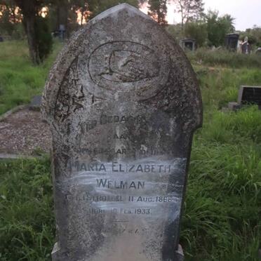 WELMAN Maria Elizabeth nee STROEBEL 1868-1933