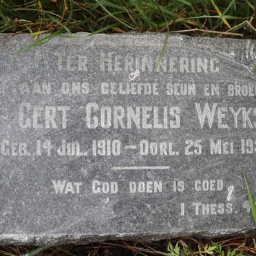 WEYKS Gert Cornelis 1910-1936