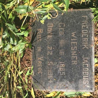 WIESNER Frederik Jacobus 1885-1964