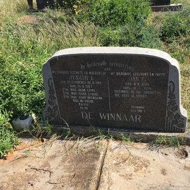 WINNAAR Jan G., de 1906-1974 &amp; Judith I. STEYNBERG 1914-1967