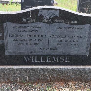 WILLEMSE Jacobus Casparus 1879-1970 &amp; Regina Dorothea MAREE 1883-1965