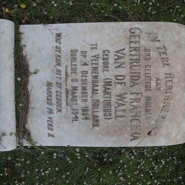 WALL Geertruida Francina, van de nee MARTINIUS 1854-1941