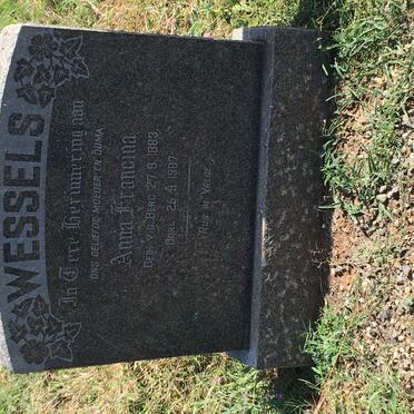 WESSELS Anna Francina nee v.d. BERG 1883-1967