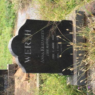 WERTH Anna Elizabeth nee KLERCK 1889-1965