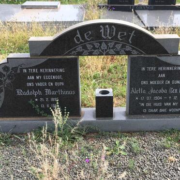 WET Rudolph Marthinus, de 1895-1965 &amp; Aletta Jacoba LE GRANGE 1904-2001