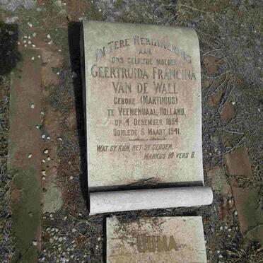 WALL Gertruida Francina, van de nee MARTINIUS 1854-1941