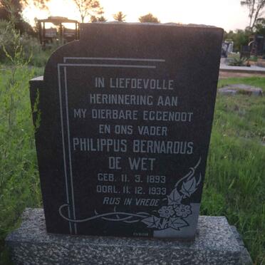 WET Philippus Bernardus, de 1893-1933