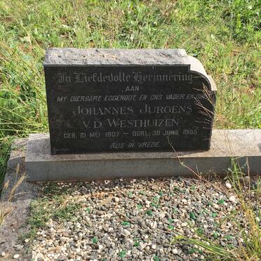 WESTHUIZEN Johannes Jurgens, v.d. 1907-1965