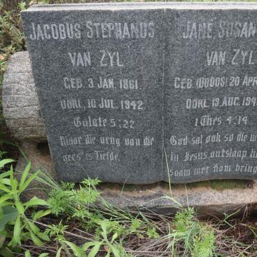 ZYL Jacobus Stephanus, van 1861-1942 &amp; Jane Susannah DODDS 1860-1943