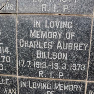 BILLSON Charles Aubrey 1913-1973