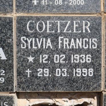 COETZER Sylvia Francis 1936-1998