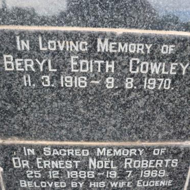 COWLEY Beryl Edith 1916-1970