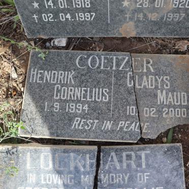 COETZER Hendrik Cornelius -1994 &amp; Gladys Maud -2000
