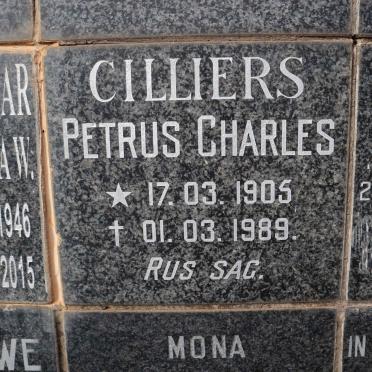 CILLIERS Petrus Charles 1905-1989