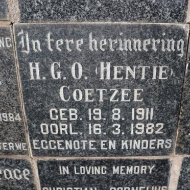COETZEE H.G.O. 1911-1982