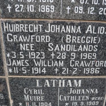 CRAWFORD James William 1914-1986 &amp; Huibrecht Johanna Alida SANDILANDS 1923-1969