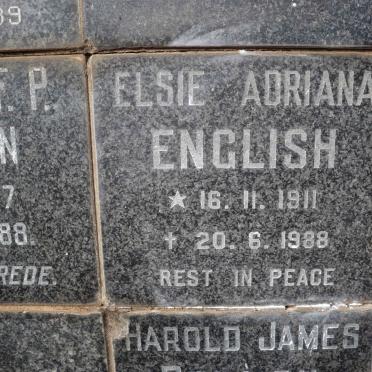ENGLISH Elsie Adriana 1911-1988