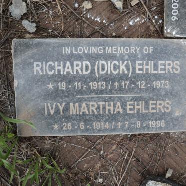 EHLERS Richard 1913-1973 &amp; Ivy Martha 1914-1996