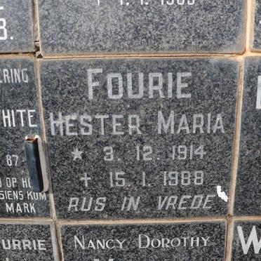 FOURIE Hester Maria 1914-1988