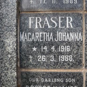FRASER Magaretha Johanna 1916-1988