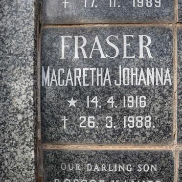 FRASER Magaretha Johanna 1916-1988