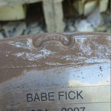 FICK Babe 1924-2007