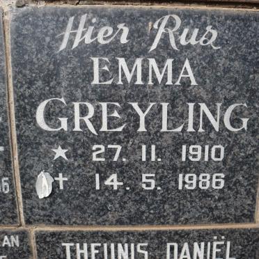GREYLING Emma 1910-1986