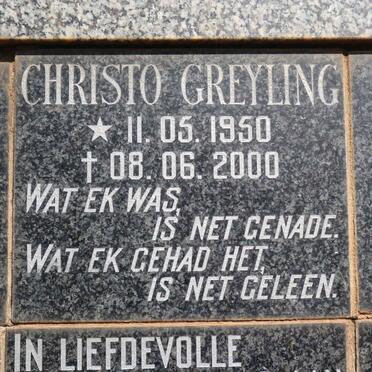 GREYLING Christo 1950-2000