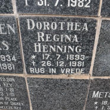 HENNING Dorothea Regina 1893-1981