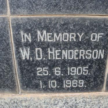 HENDERSON W.D. 1905-1969