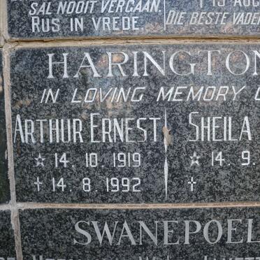 HARINGTON Arthur Ernest 1919-1992 &amp; Sheila Iris 1927-
