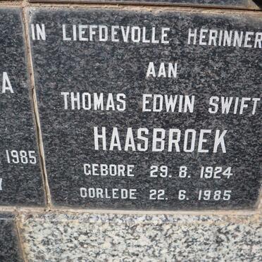 HAASBROEK Thomas Edwin Swift 1924-1985