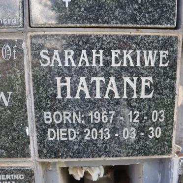 HATANE Sarah Ekiwe 1967-2013