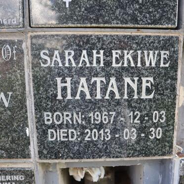 HATANE Sarah Ekiwe 1967-2013