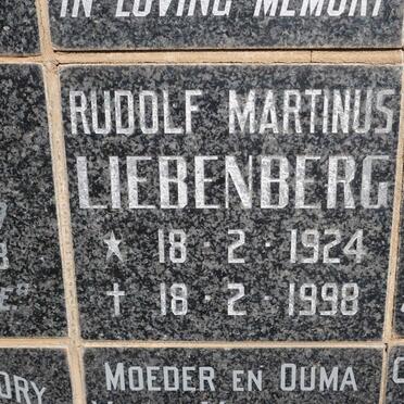 LIEBENBERG Rudolf Martinus 1924-1998