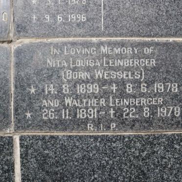 LEINBERGER Walther 1891-1978 &amp; Nita Louisa WESSELS 1899-1978