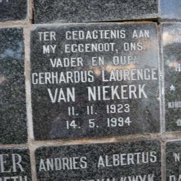 NIEKERK Gerhardus Laurence, van 1923-1994