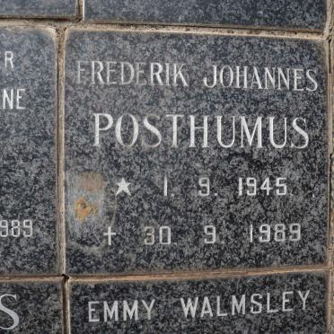 POSTHUMUS Frederik Johannes 1945-1989