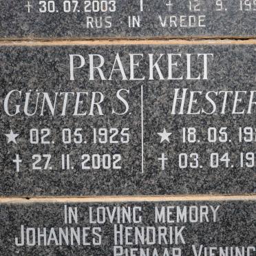 PRAEKELT Günter S. 1925-2002 &amp; Hester 1925-1997
