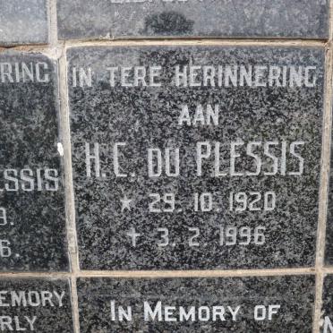 PLESSIS H.C., du 1920-1996