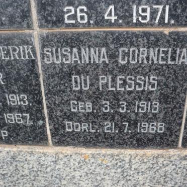 PLESSIS Susanna Cornelia, du 1918-1968