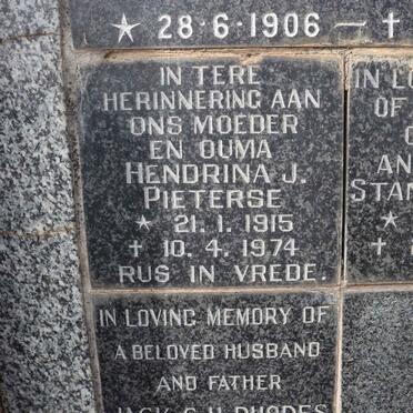PIETERSE Hendrina J. 1915-1974