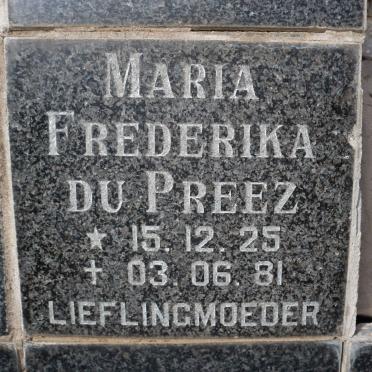 PREEZ Maria Frederika, du 1925-1981