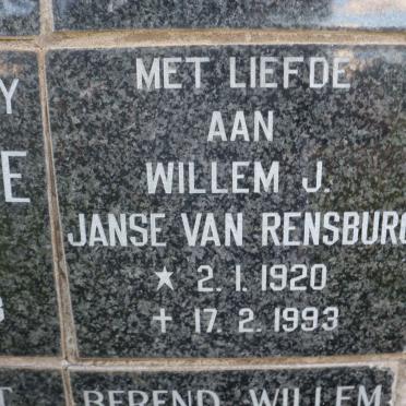 RENSBURG Willem J., Janse van 1920-1993